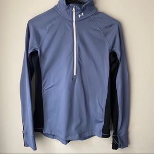 Small Under Armour half zip hoddie navy and black
